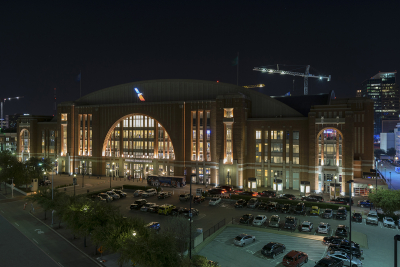 Night Photo of American Airlines Center in Dallas, Texas