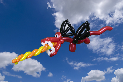 Fire Breathing Flying Dragon Ballon in Sky
