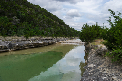 Crystal clear water of Cow Creek in the Texas Hill Country